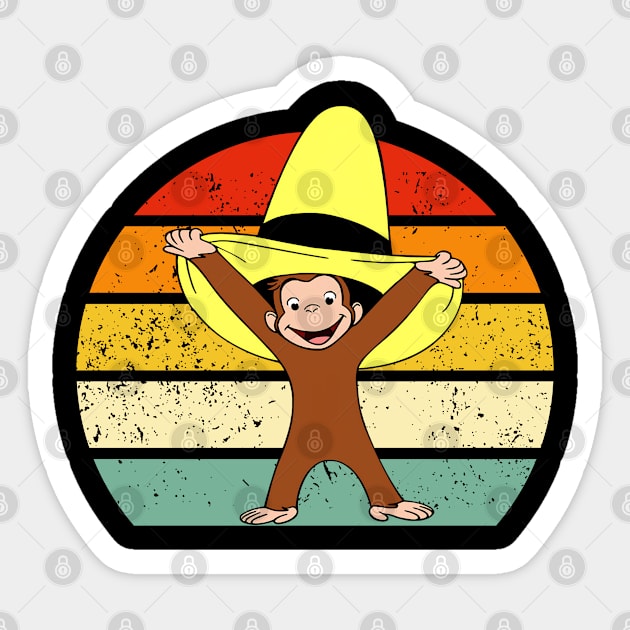 Curious George Trend Retro Sticker by BiteBliss